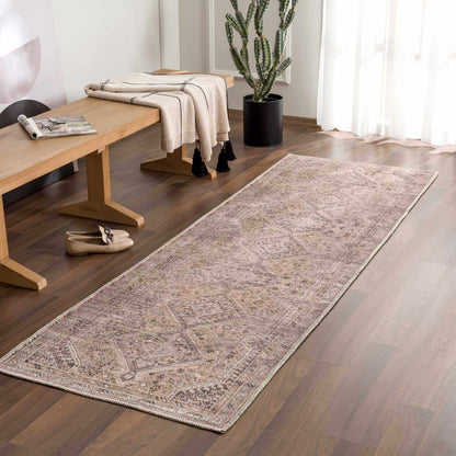 Barny Brown Flat Pile Washable Rug - Clearance