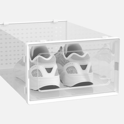 12 Pack of Plastic Stackable Shoe Boxes