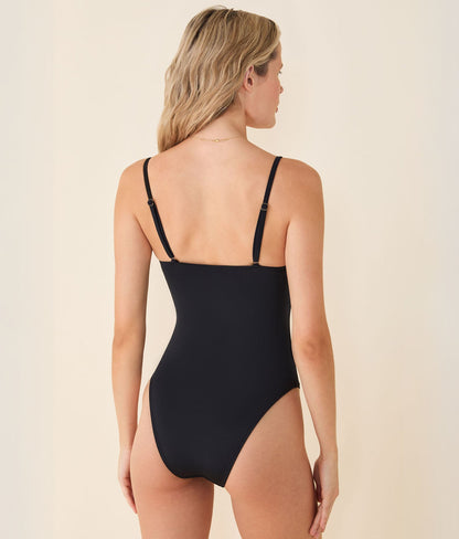 The Amalfi One Piece - Eco Nylon - Black - Classic - Cheeky