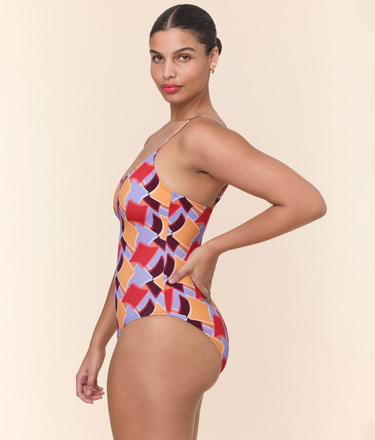 The Amalfi One Piece - Eco Nylon - Mod Geo - Long Torso