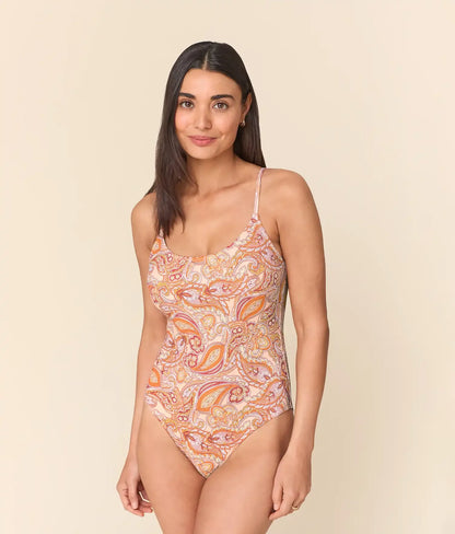 The Amalfi One Piece - Eco Nylon - Sunset Paisley - Long Torso