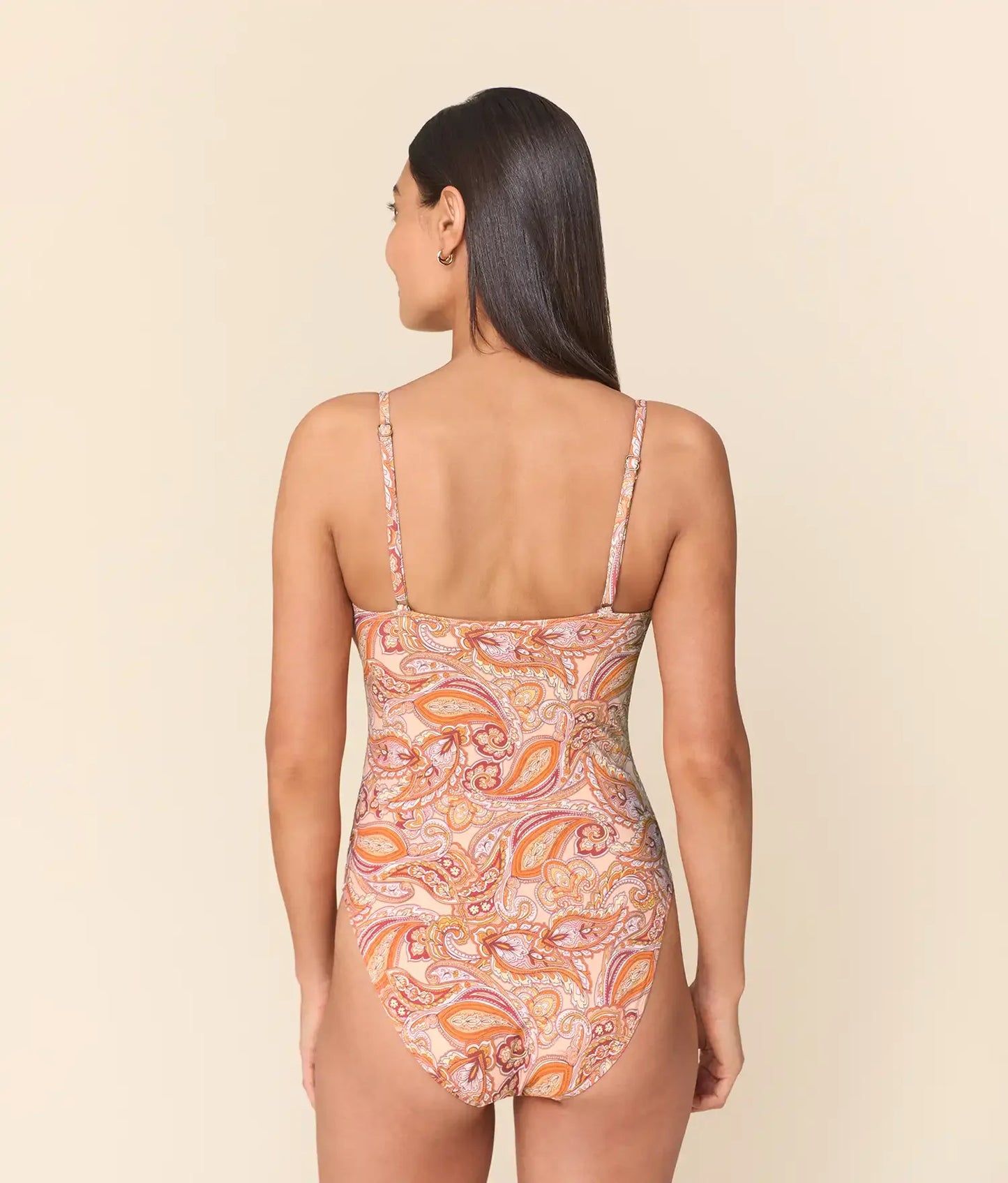The Amalfi One Piece - Eco Nylon - Sunset Paisley - Long Torso