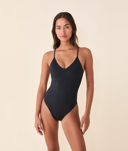 The Palermo One Piece - Eco Nylon - Black - Long Torso