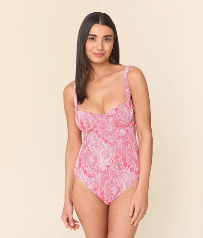 The Dorset One Piece - Garden Jacquard - Peachy - Long Torso