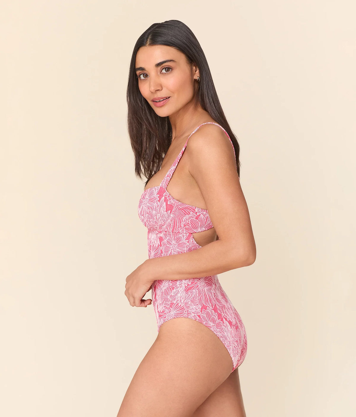 The Dorset One Piece - Garden Jacquard - Peachy - Classic