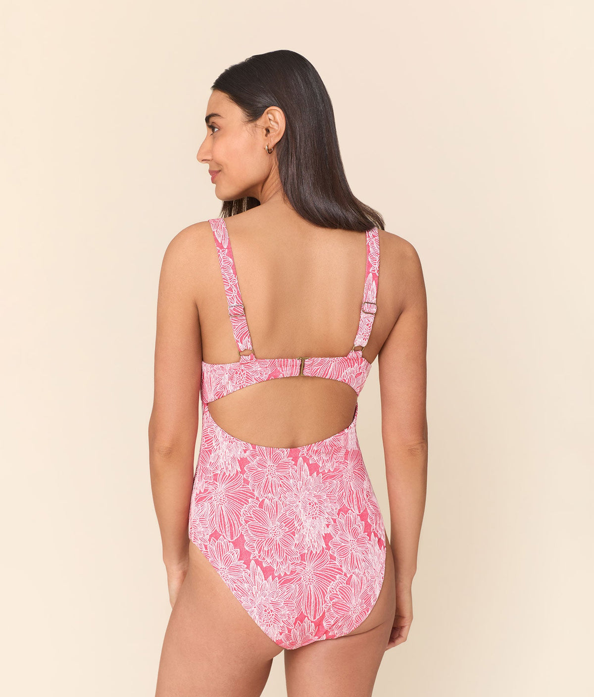 The Dorset One Piece - Garden Jacquard - Peachy - Classic