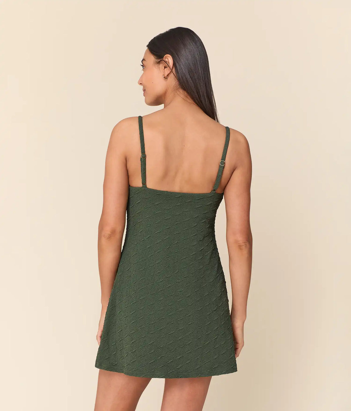 The Amalfi Swim Dress - Textured Geo - Thyme - Long Torso