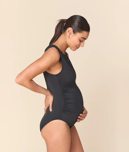 The Malibu Maternity One Piece - Eco Nylon - Black - Classic