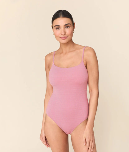 The Jetties One Piece - Micro Gingham - Strawberry - Long Torso