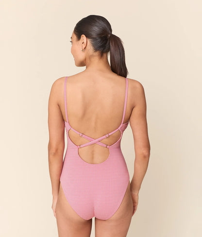 The Jetties One Piece - Micro Gingham - Strawberry - Classic