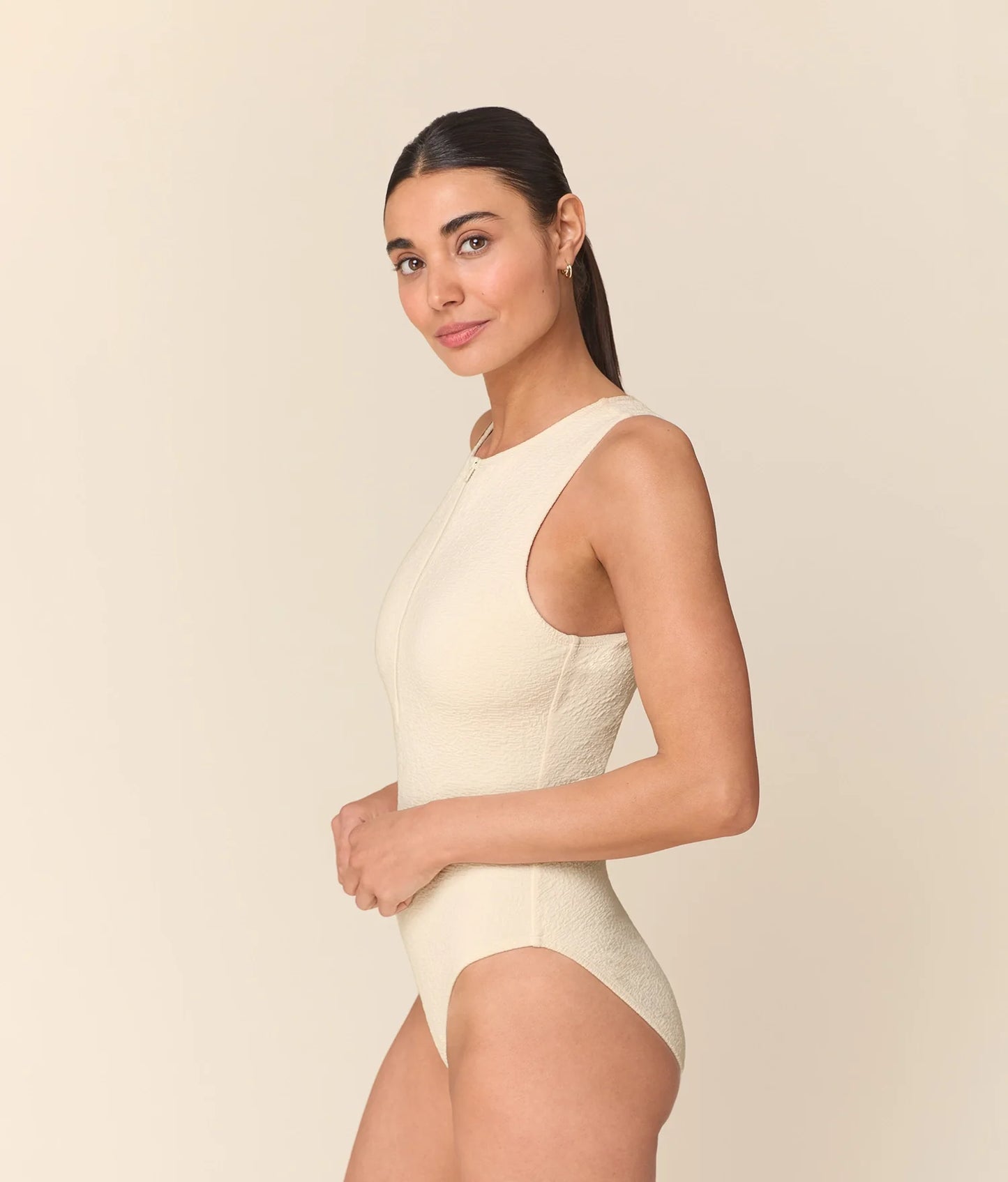 The Pescadero One Piece - Crinkle - Gardenia - Long Torso