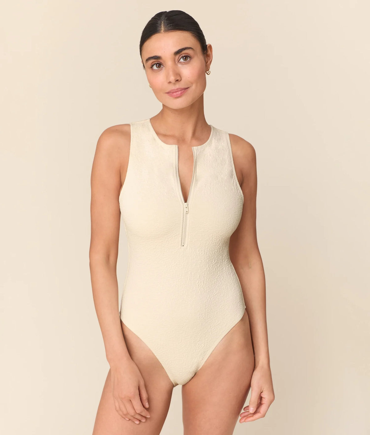 The Pescadero One Piece - Crinkle - Gardenia - Long Torso
