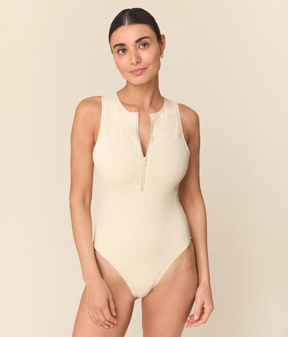 The Pescadero One Piece - Crinkle - Gardenia - Long Torso