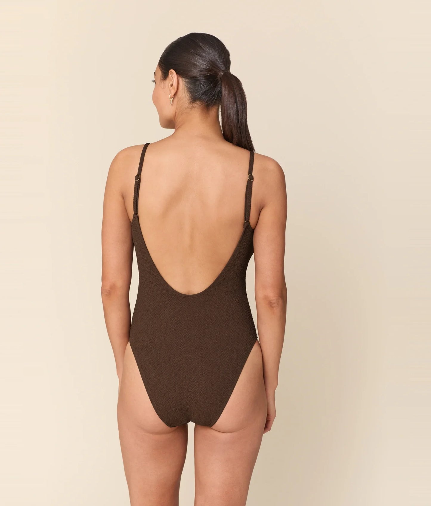 The Laguna One Piece - Seersucker Wave - Walnut - Classic