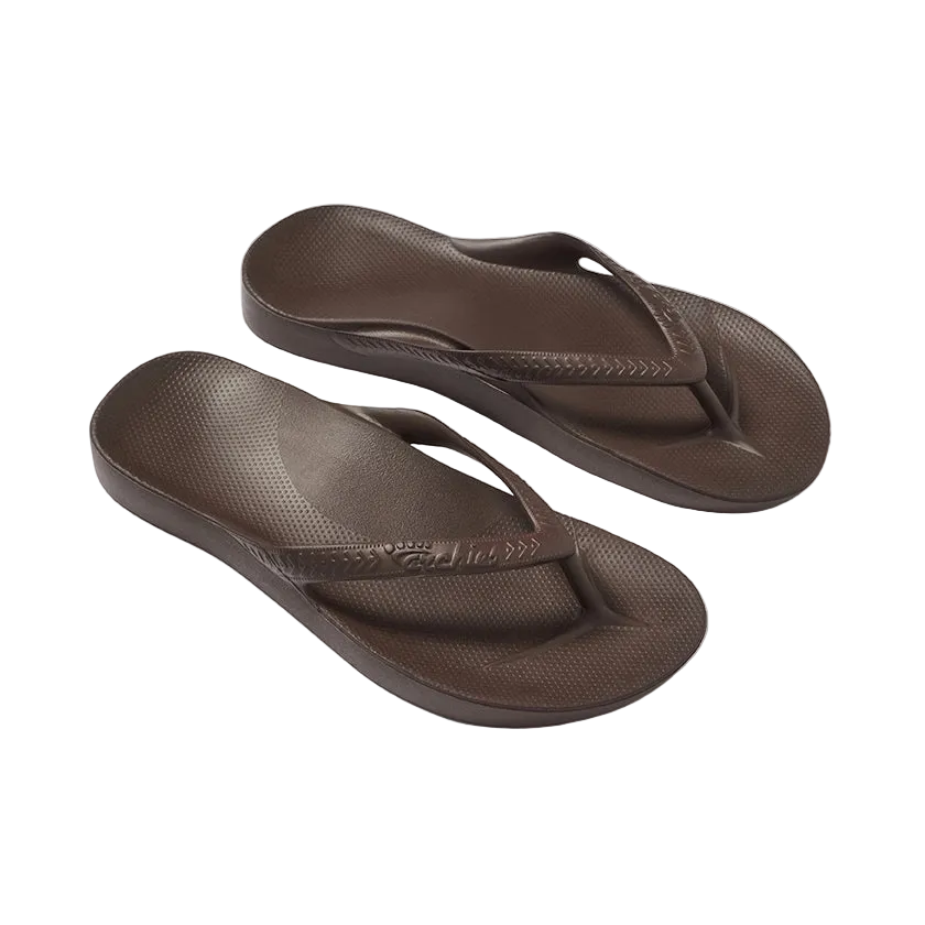 Archies Arch Support Flip Flops - Brown