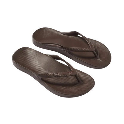 Archies Arch Support Flip Flops - Brown
