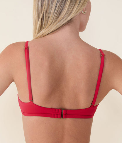 The Valencia Bikini Top - Flat - Cherry Red