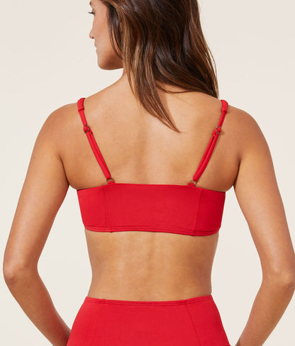 The Havana Bikini Top - Flat - Cherry Red