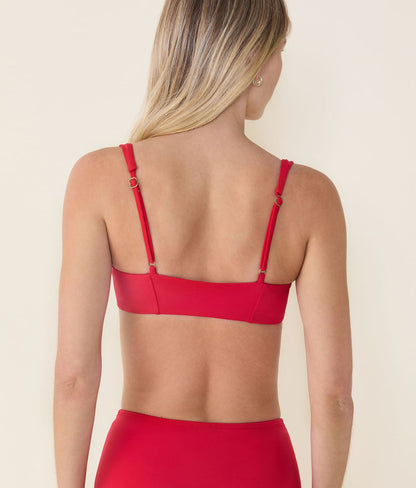 The Havana Bikini Top - Flat - Cherry Red