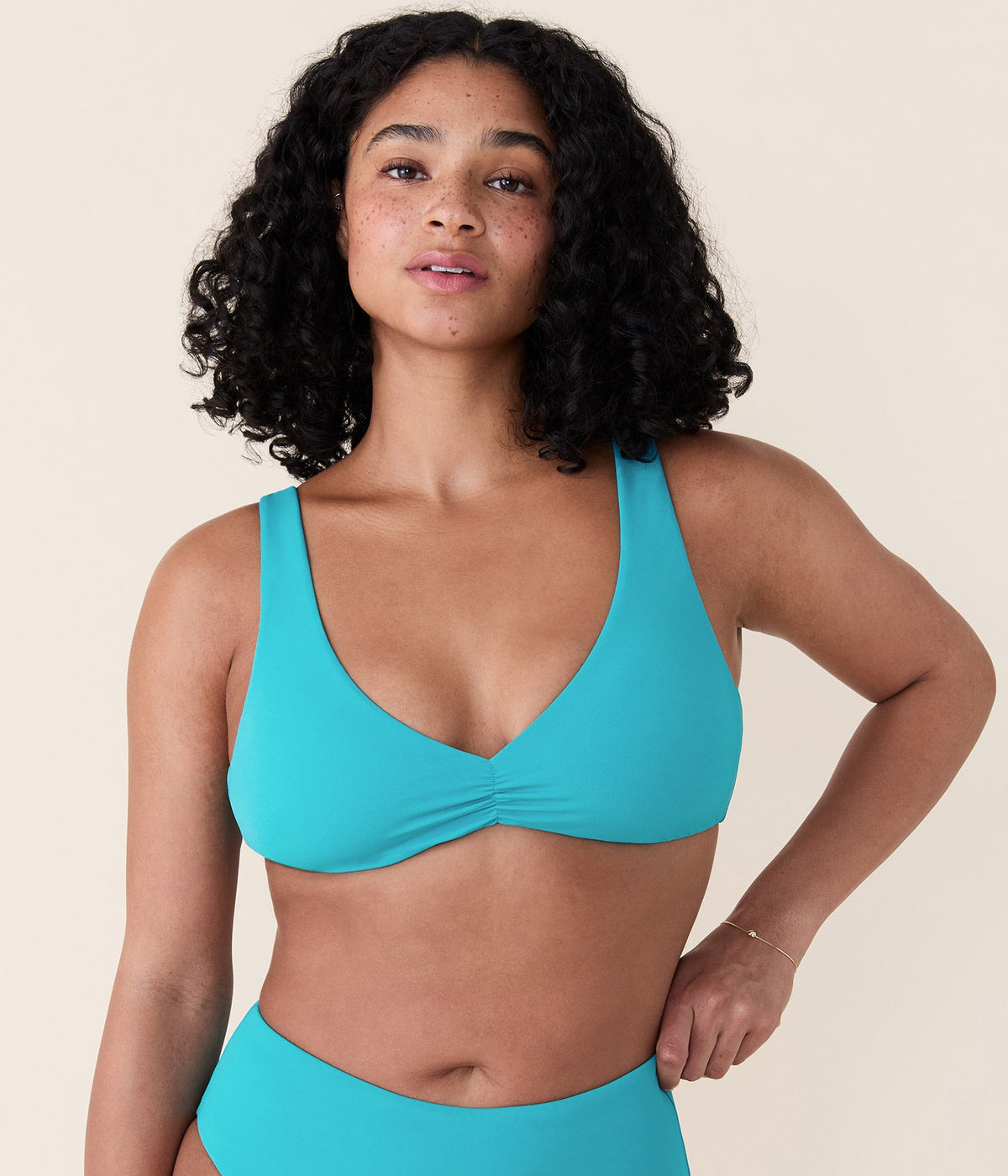 The Sicily Bikini Top - Eco Nylon - Cyan