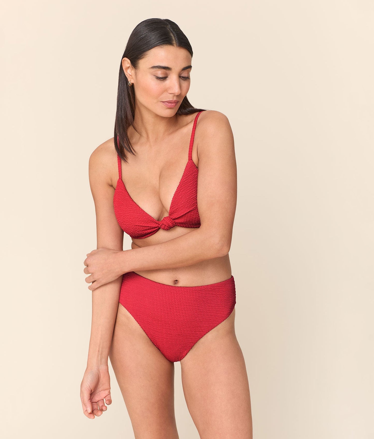 The Santorini Bikini Top - Seersucker - Chrysanthemum