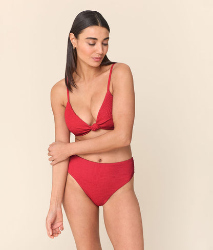 The Santorini Bikini Top - Seersucker - Chrysanthemum