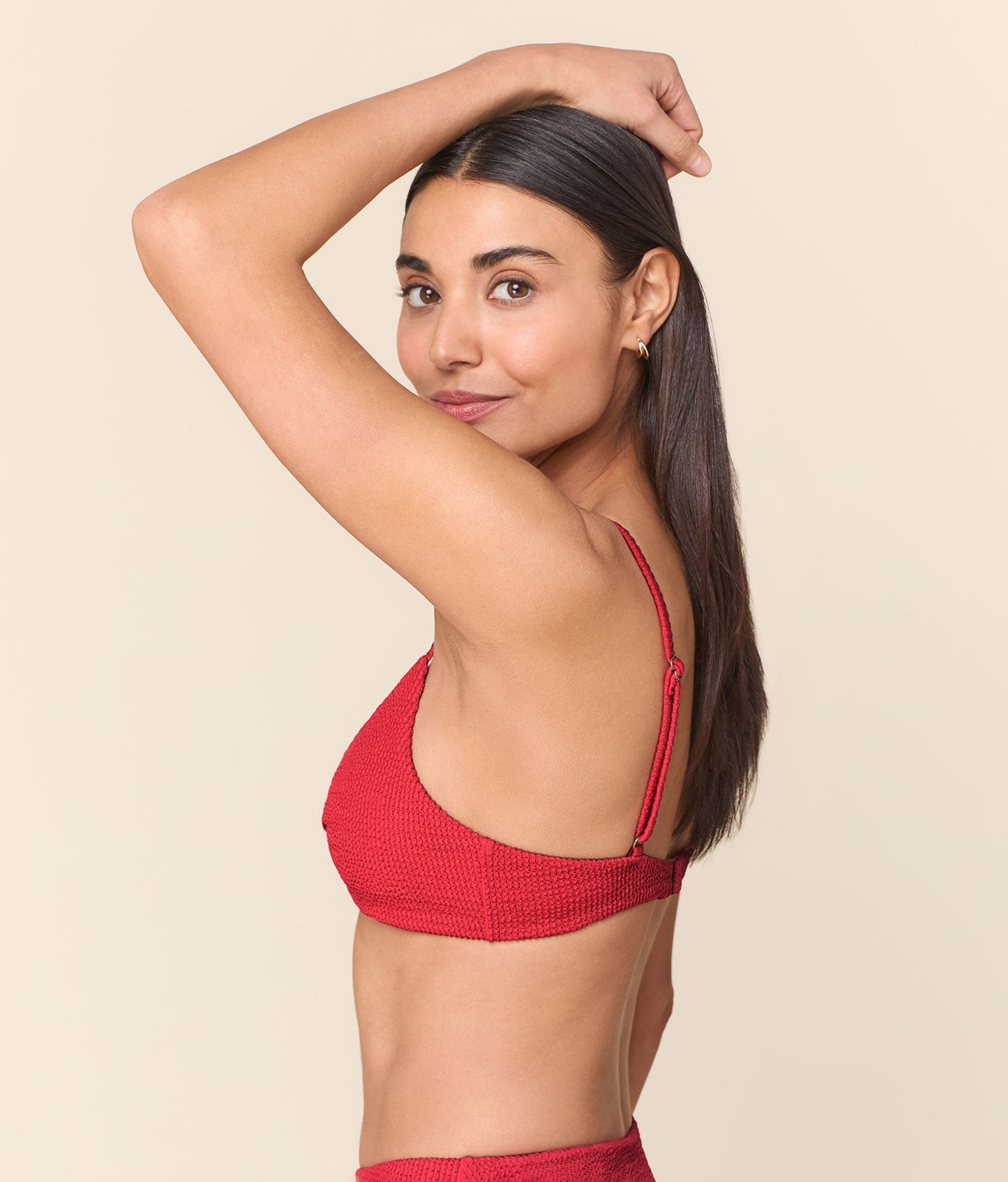 The Santorini Bikini Top - Seersucker - Chrysanthemum