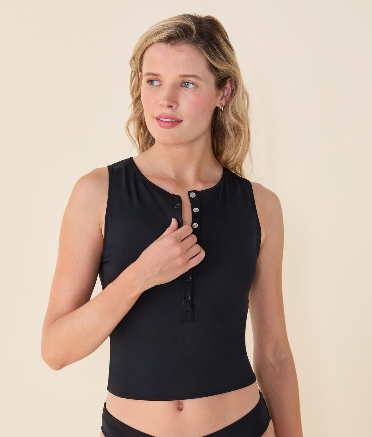 The Malibu Tank Top - Eco Nylon - Black