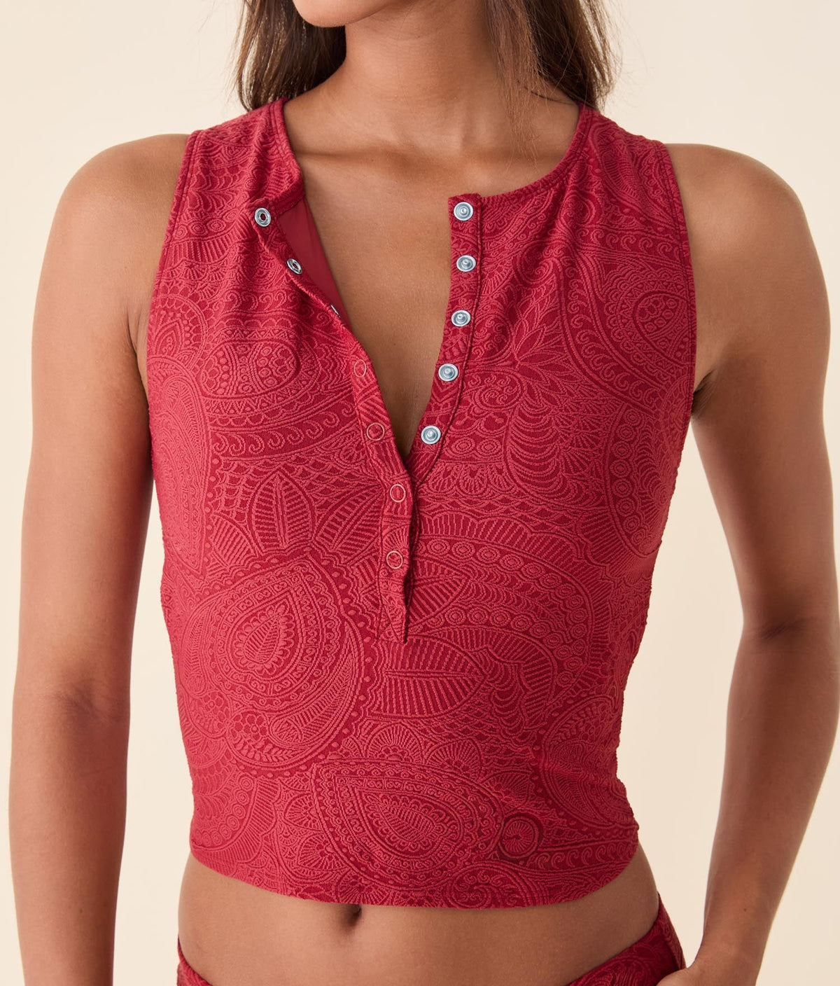 The Malibu Tank Top - Paisley - Paprika