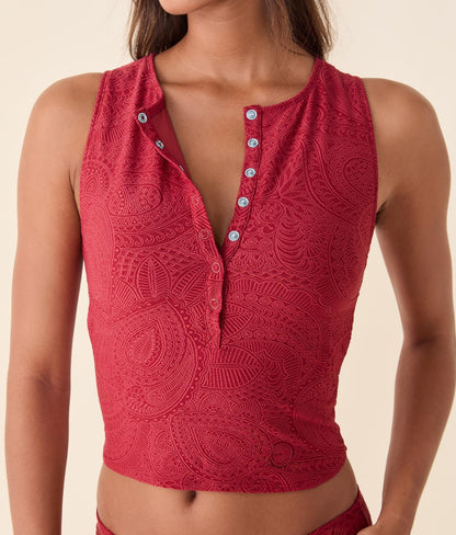 The Malibu Tank Top - Paisley - Paprika