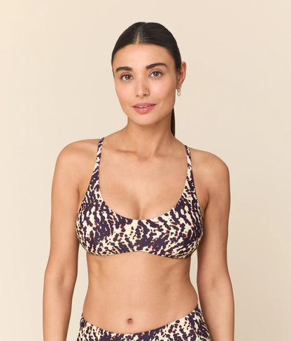 The Essex Bikini Top - Eco Nylon - Spotted Leopard