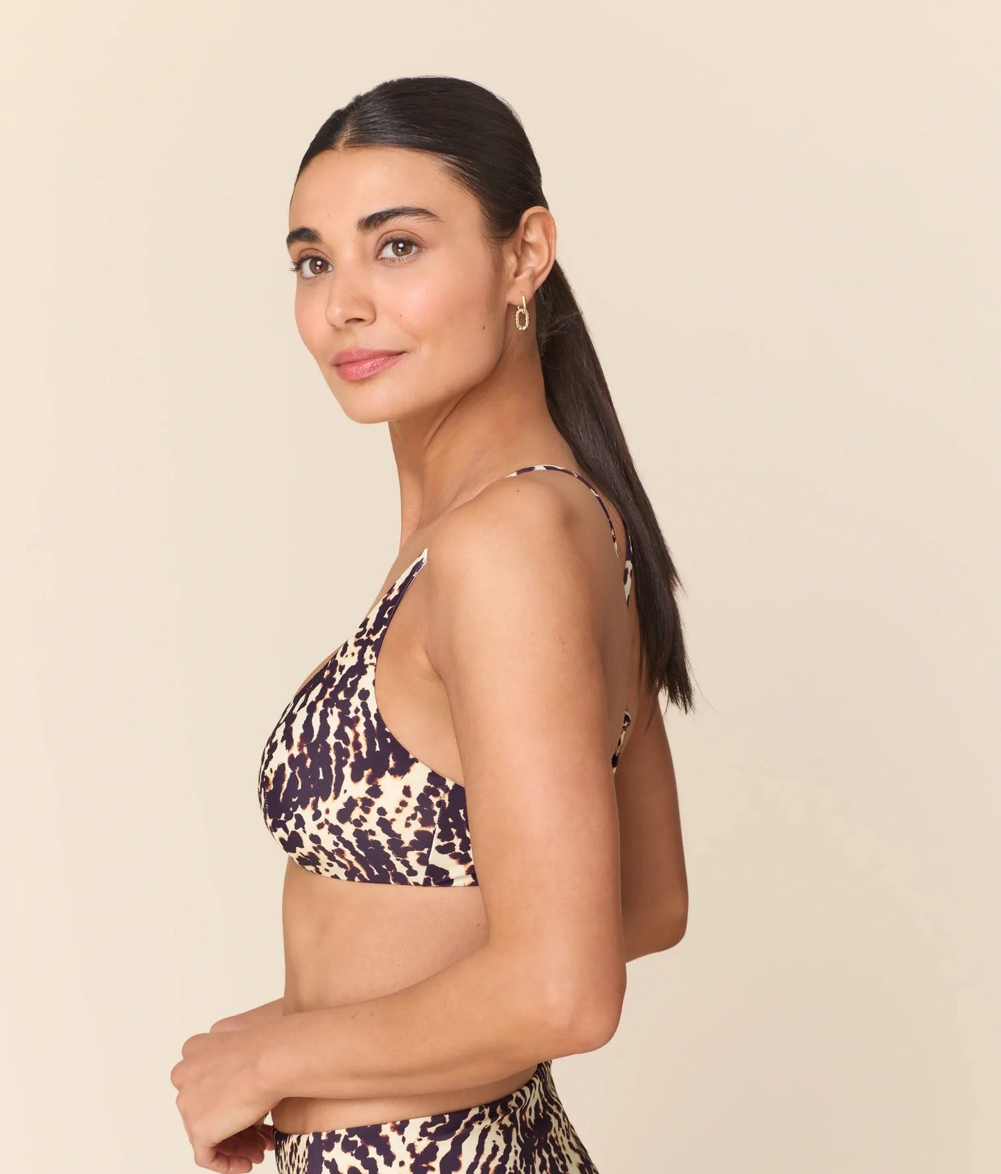The Essex Bikini Top - Eco Nylon - Spotted Leopard