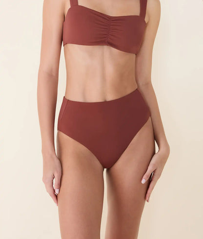 The High Rise Bikini Bottom - Eco Nylon - Caramel