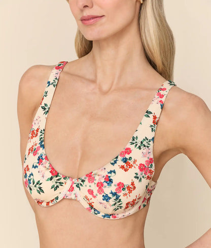 The Verda Bikini Top - Eco Nylon - Riviera Floral