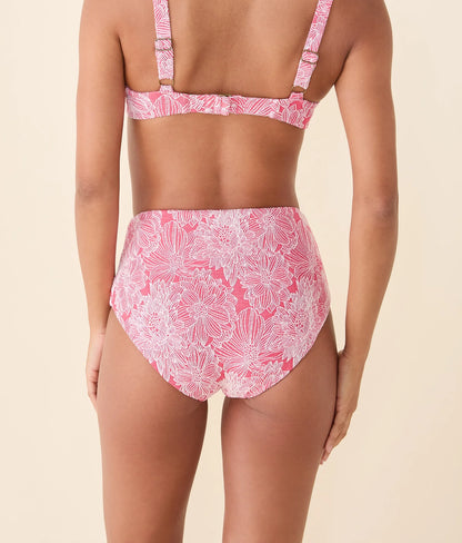 The High Waist Bikini Bottom - Garden Jacquard - Peachy