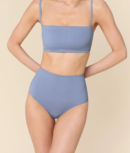 The High Waist Bikini Bottom - Polka Dot - Wisteria