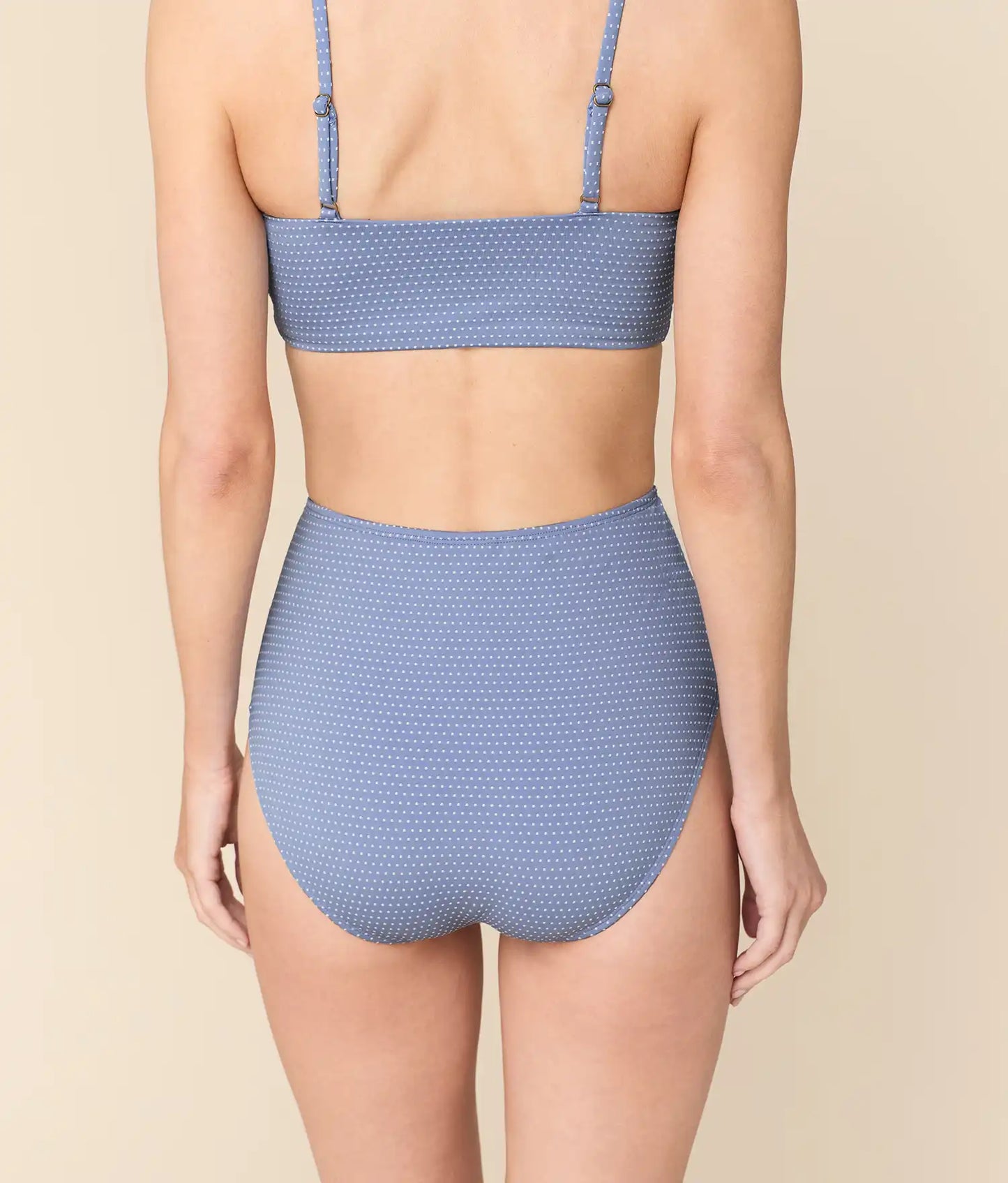 The High Waist Bikini Bottom - Polka Dot - Wisteria