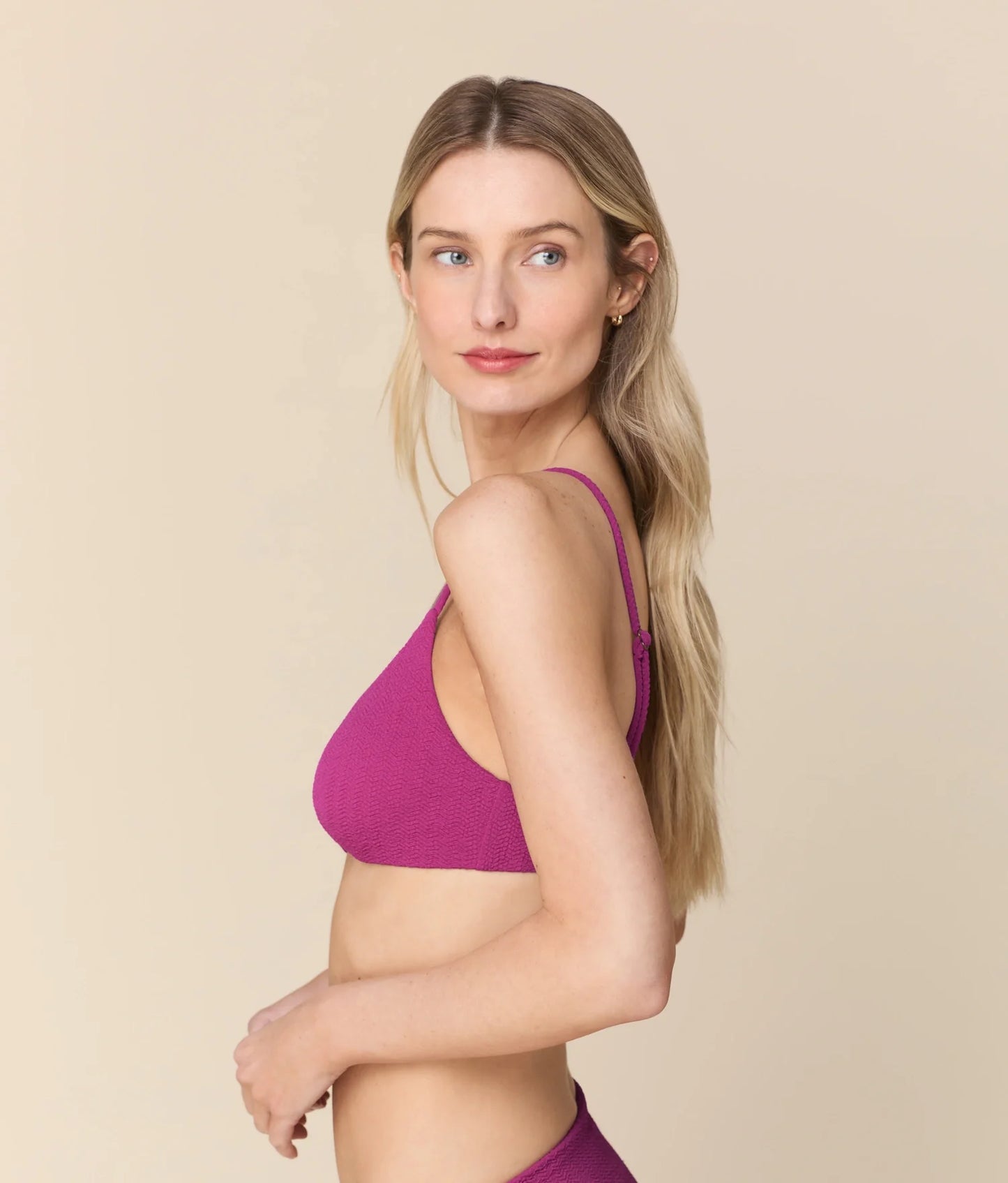 The Bonita Bikini Top - Seersucker Wave - Juicy