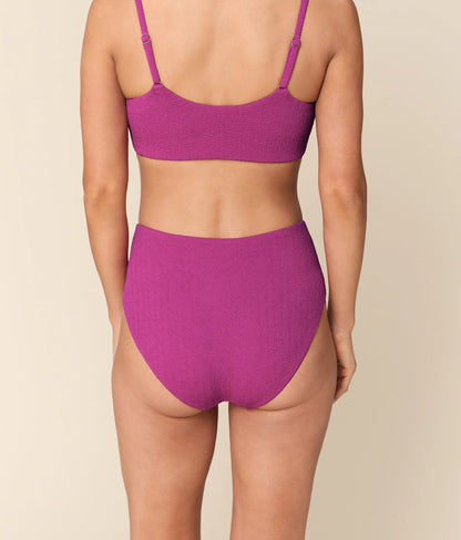 The High Rise Bikini Bottom - Seersucker Wave - Juicy