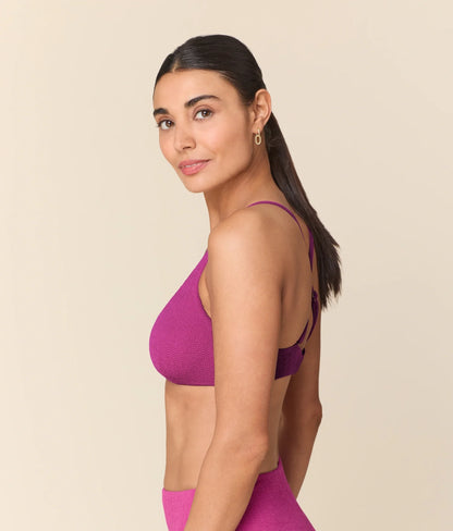The Essex Bikini Top - Seersucker Wave - Juicy