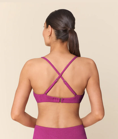 The Essex Bikini Top - Seersucker Wave - Juicy
