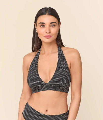 The Majorca Bikini Top - Polka Dot - Black Dot