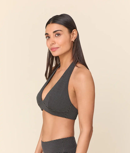 The Majorca Bikini Top - Polka Dot - Black Dot