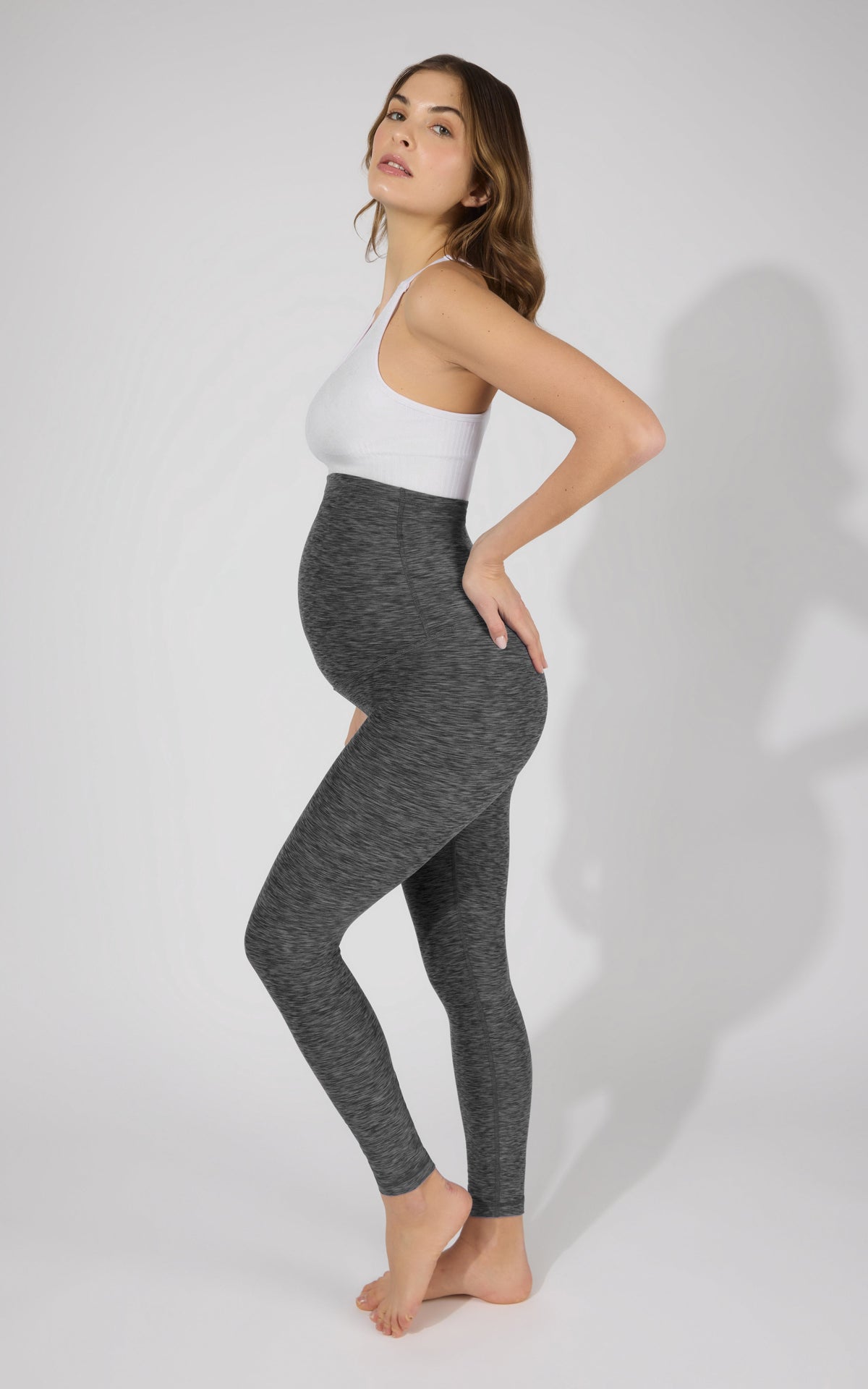 90 Degree by Reflex Maternity Heathered Lux Ankle Legging