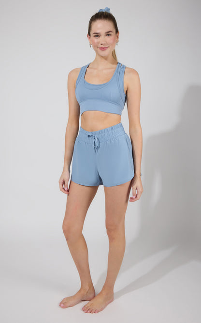 90 Degree by Reflex Seamless Double Layer Bra & Running Short w Scrunchie