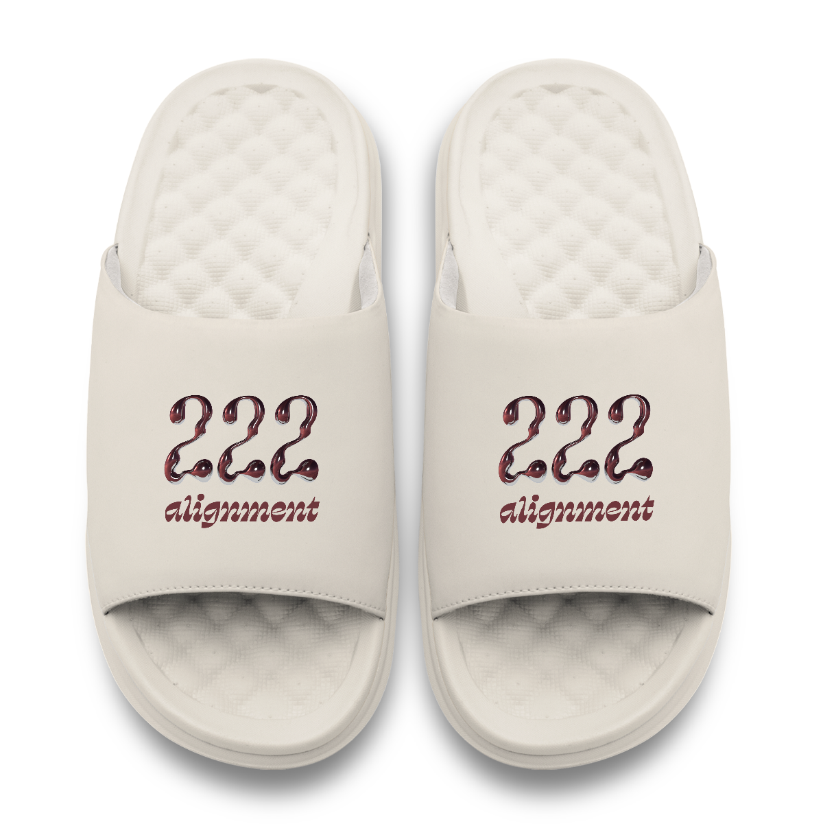 222 Angel Number Motive Slide Sandals