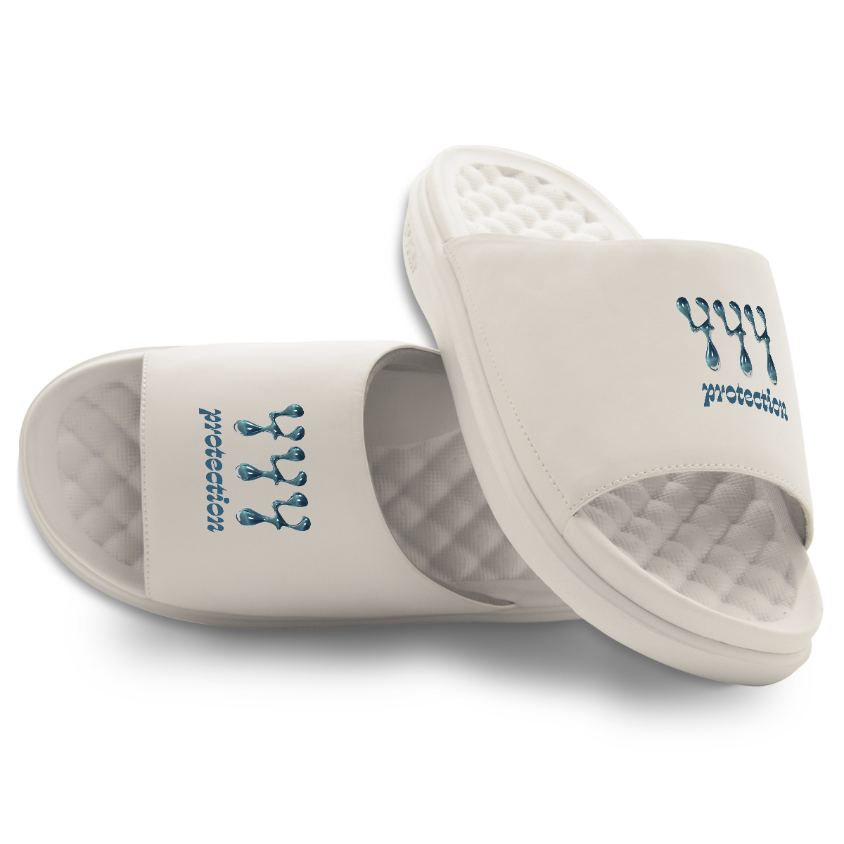 444 Angel Number Motive Slide Sandals