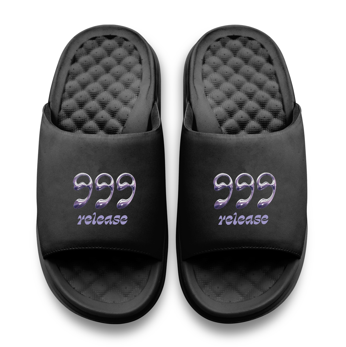 999 Angel Number Motive Slide Sandals