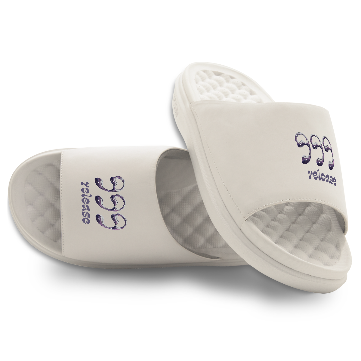 999 Angel Number Motive Slide Sandals