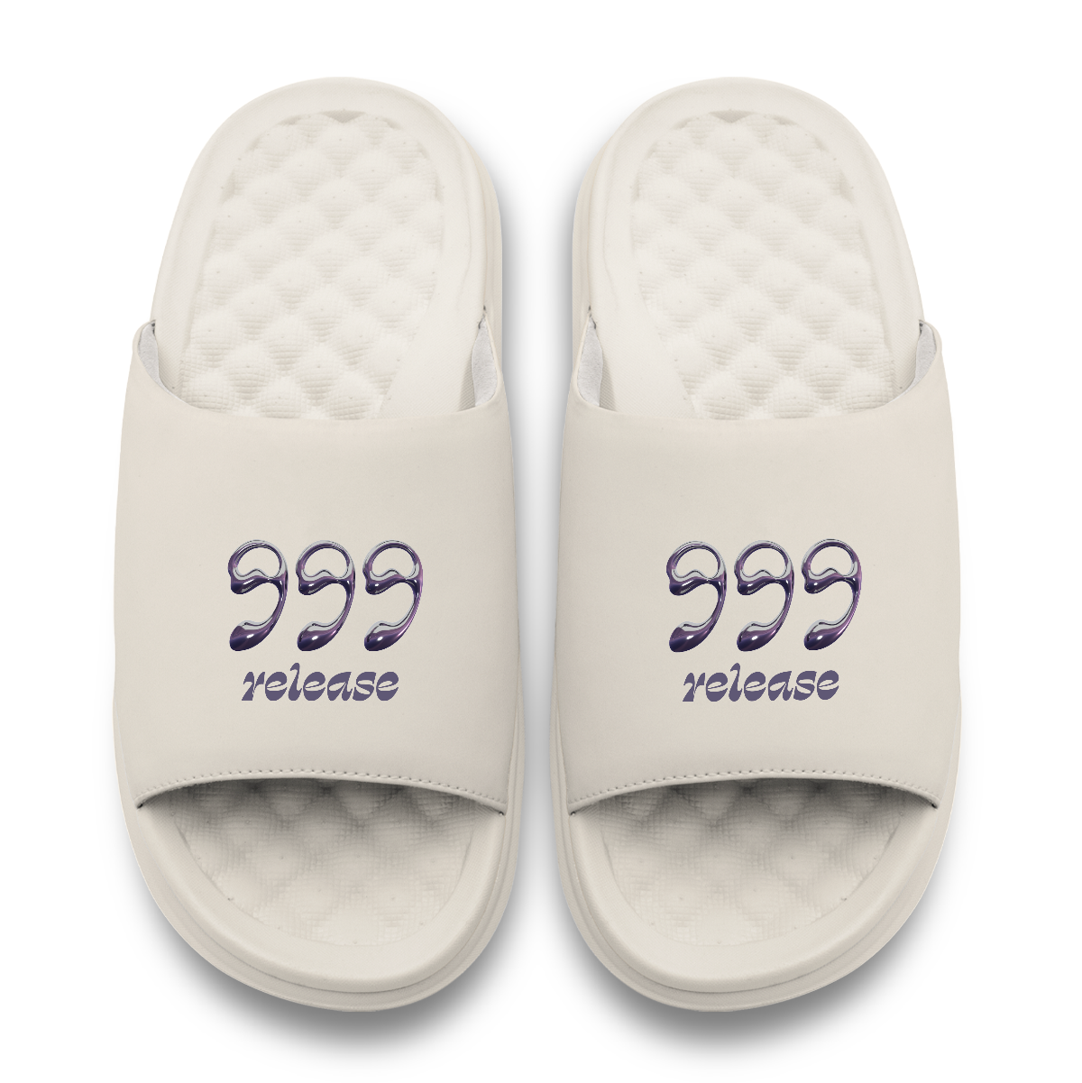 999 Angel Number Motive Slide Sandals